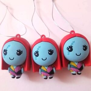 NWOT Lot Of Three Hallmark Disney Vinyl Nightmare Before Christmas Sally Ornamen